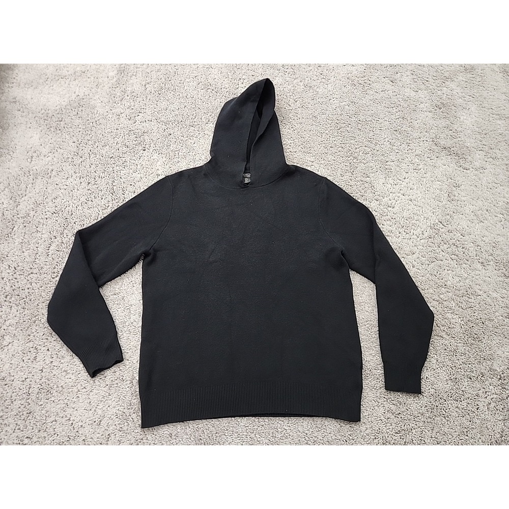 Lachlan Hoodie Sweater Mens L Black Knit Pullover Long Sleeve Preppy Casual